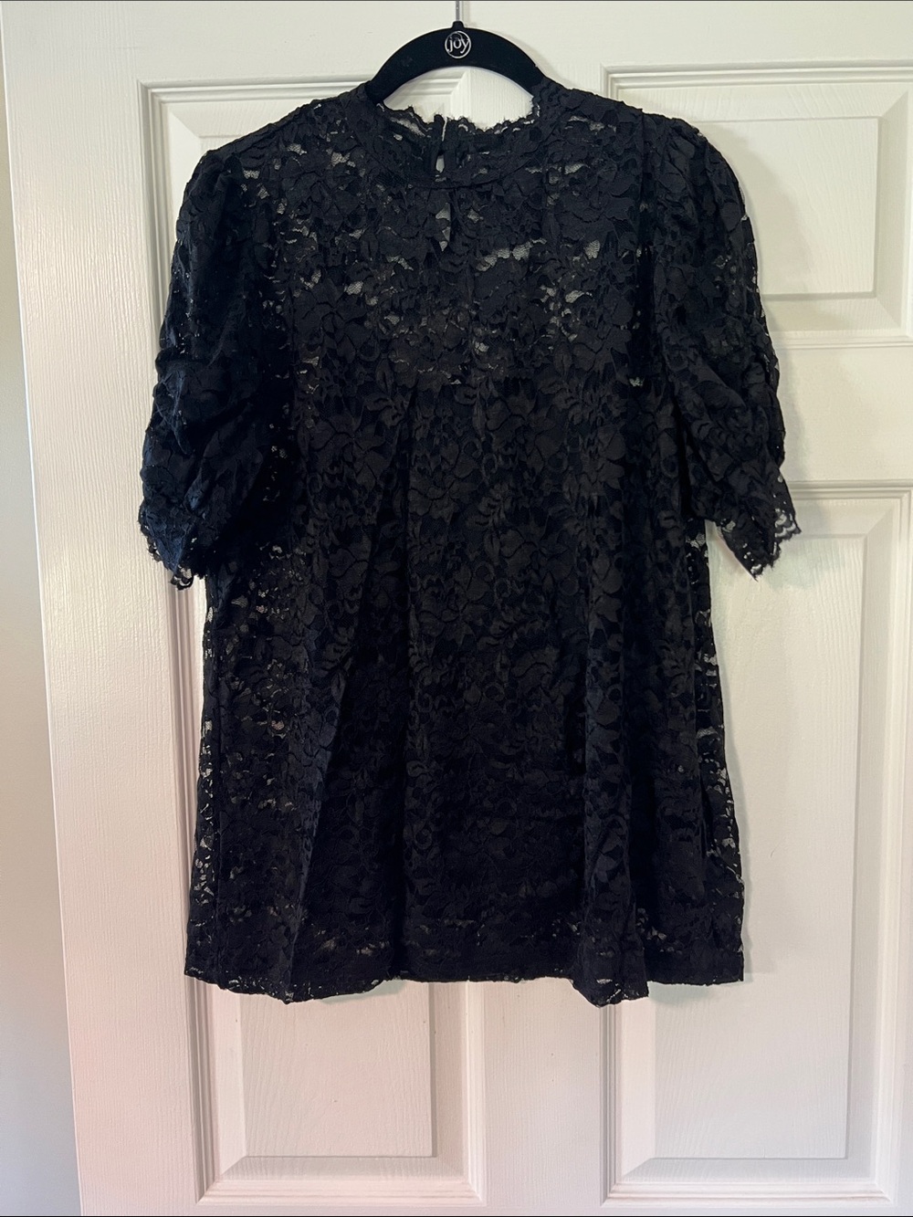 Black Lace Short Sleeve Dress